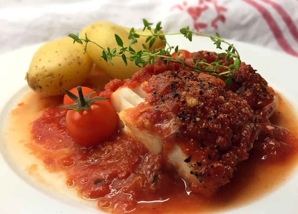 Torsk i tomatsås