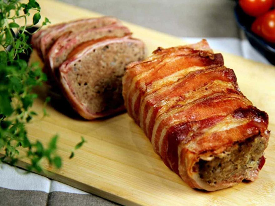 Baconinlindad köttfärslimpa
