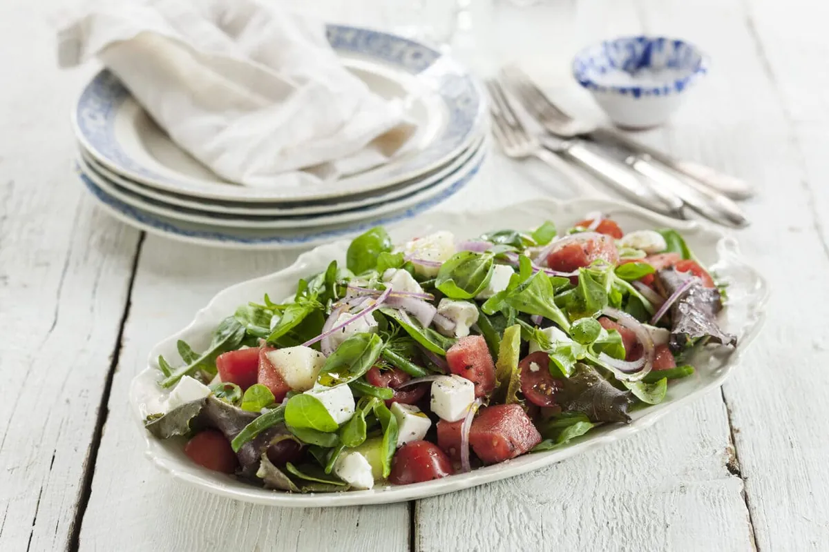 Melonsallad med lagrad ost